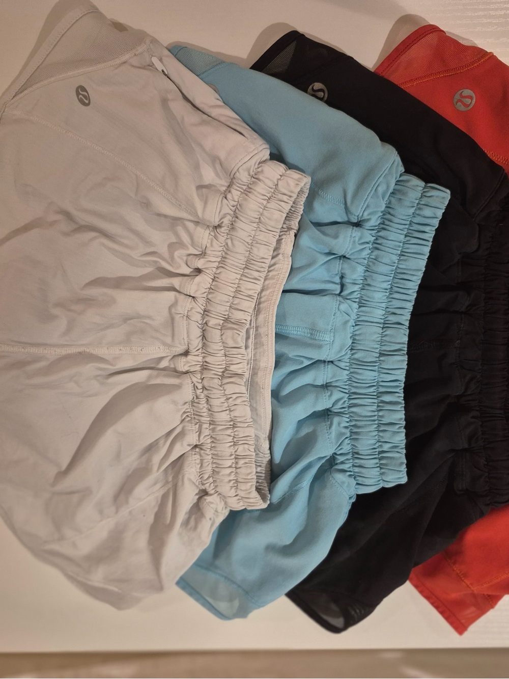 LuluLemon 4 Pairs Multiple Colors Women's Athletic Shorts with Zipper Pocket